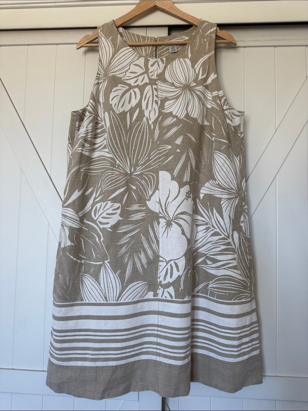 Tommy Bahama Large Linen fully lined with pockets tropical floral Shift Dress - Picture 4 of 9